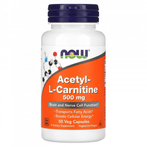 Ацетил L-карнитин Now Foods Acetyl-L-Carnitine 500 мг 50 капсул