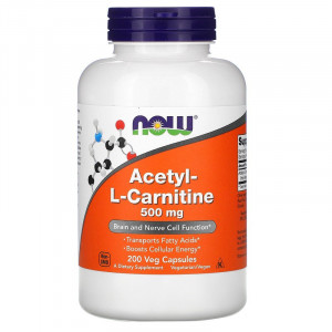 Ацетил L-карнитин Now Foods Acetyl-L-Carnitine 500 мг 200 капсул