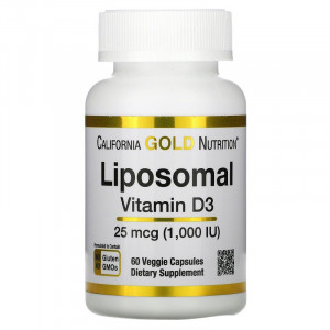 California Gold Nutrition Liposomal Vitamin D3 25 мкг 1000 IU 60 капсул