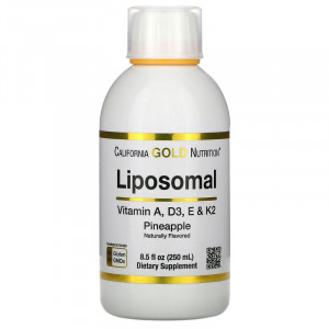 California Gold Nutrition Liposomal Vitamin A, D3, E, K2 250 мл