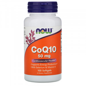 Коэнзим Q10 + селен и витамин E Now Foods CoQ10 50 мг Softgels 100 капсул