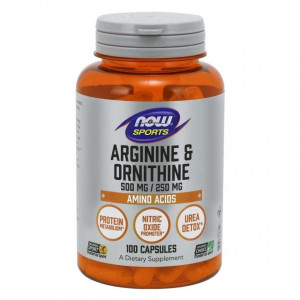 Аргинин + орнитин Now Foods Arginine Ornithine 500/250 100 капсул
