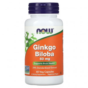 Гинкго билоба Now Foods Ginkgo Biloba 60 мг 60 капсул