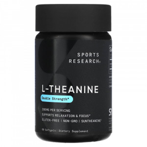 L-теанин Sports Research L-Theanine 200 мг Softgels 60 капсул
