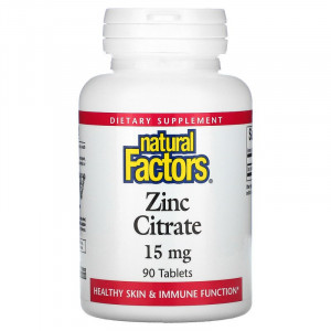 Цинк цитрат Natural Factors Zinc Citrate 15 мг 90 таблеток