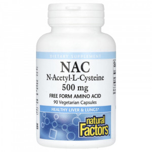 Ацетилцистеин Natural Factors NAC N-Acetyl-L Cysteine 500 мг 90 капсул