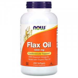 Льняное масло Now Foods Flax Oil 1000 мг Softgels 250 капсул