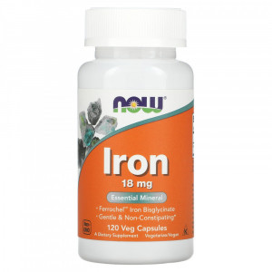 Железо Now Foods Iron 18 мг 120 капсул