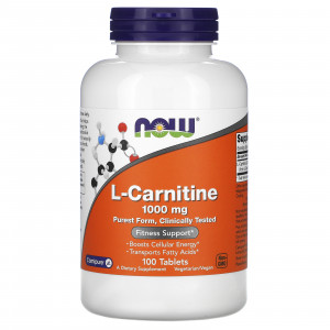 L-карнитин тартрат Now Foods L-Carnitine 1000 мг 100 таблеток