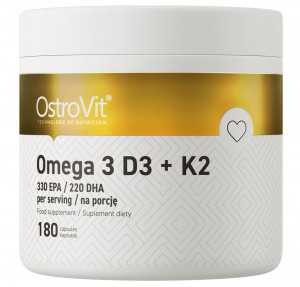 Омега 3 с витаминами D3 и K2 OstroVit Omega 3 D3 + K2 180 капсул