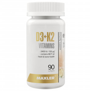 Витамины D3 и K2 Maxler D3 + K2 Vitamins 90 капсул