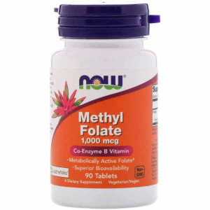 Now Foods Methyl Folate 1000 мкг Tablets 90 таблеток