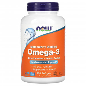 Омега 3 Now Foods Omega-3 180 EPA/120 DHA Softgels 180 капсул