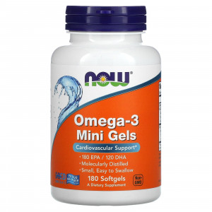 Омега 3 Now Foods Omega-3 Mini Gels Fish Oil Softgels 180 капсул