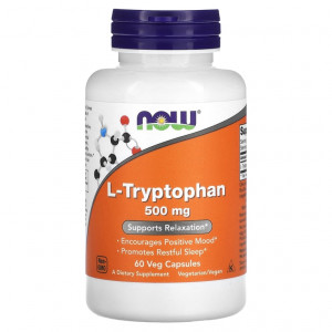 L-триптофан Now Foods L-Tryptophan 500 мг 60 капсул