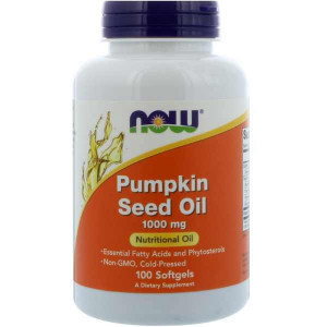 Масло тыквенных семечек Now Foods Pumpkin Seed Oil 1000 мг Softgels 100 капсул