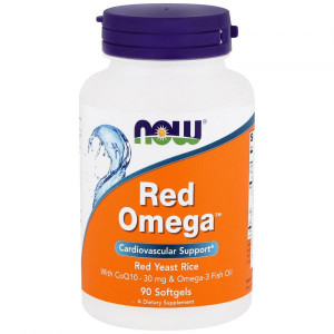 Омега 3 + коэнзим Q10 Now Foods Red Omega 90 капсул