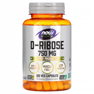 D-рибоза Now Foods D-Ribose 750 мг 120 капсул