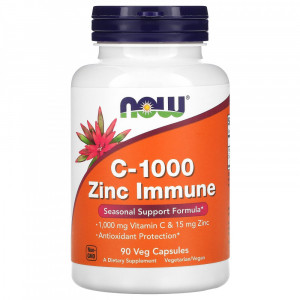 Витамин C + цинк Now Foods C-1000 Zinc Immune 90 капсул