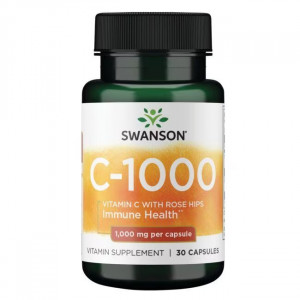 Витамин C + шиповник Swanson Vitamin C with Rose Hips 1000 мг 30 капсул