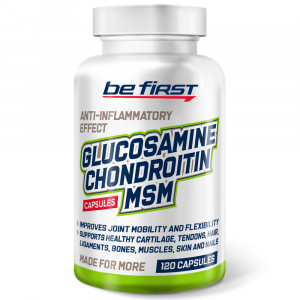 Глюкозамин, хондроитин и МСМ Be First Glucosamine Chondroitin MSM 120 капсул