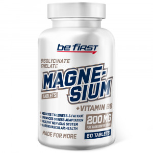 Магний Be First Magnesium Chelate + B6 60 таблеток