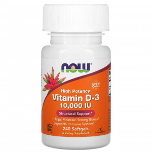 Витамин D3 Now Foods Vitamin D-3 10000 IU Softgels 240 капсул