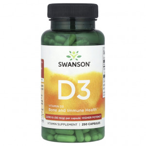 Витамин D3 Swanson Vitamin D3 2,000 IU 250 капсул