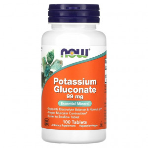 Калий Now Foods Potassium Gluconate 99 мг 100 таблеток