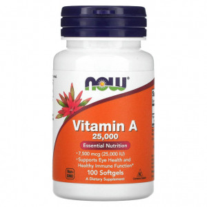 Витамин А Now Foods Vitamin A 25,000 IU Softgels 100 капсул