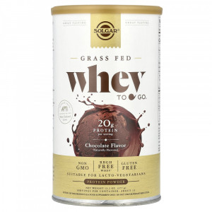 Сывороточный протеин (концентрат, изолят) Solgar Grass Fed Whey to Go 377 грамм