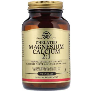 Магний и кальций Solgar Chelated Magnesium Calcium 2:1 90 таблеток