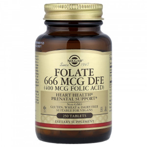 Фолат Solgar Folate 666 mcg DFE 250 таблеток