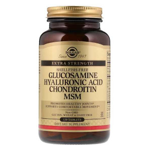 Глюкозамин, ГК, хондроитин, МСМ Solgar Glucosamine Hyaluronic Acid Chondroitin MSM 120 таблеток