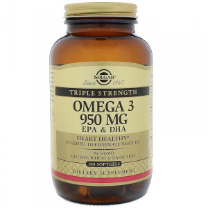 Омега 3 Solgar Omega 3 950 мг Triple Strength Softgels 100 капсул