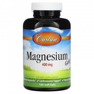 Магний Carlson Labs Magnesium Gels 400 мг Softgels 100 капсул