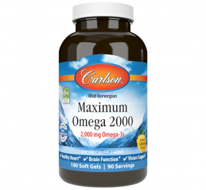 Омега 3 Carlson Labs Maximum Omega 2000 Softgels 180 капсул
