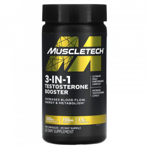 Бустер тестостерона MuscleTech 3-in-1 Testosterone Booster 100 капсул