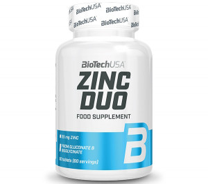 Цинк (бисглицинат, глюконат) BioTech USA Zinc Duo 60 таблеток
