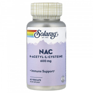 N-ацетил-L-цистеин Solaray NAC 600 мг 60 капсул