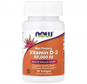 Витамин D3 Now Foods Vitamin D-3 50.000 IU Softgels 50 капсул