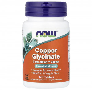 Глицинат меди Now Foods Copper Glycinate 3 мг 120 таблеток