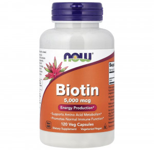 Биотин Now Foods Biotin 5,000 мкг 120 капсул