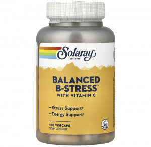 Витамины группы B Solaray Balanced B-Stress 100 капсул