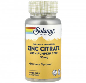 Цинк цитрат Solaray Zinc Citrate 50 мг 60 капсул
