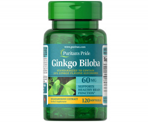 Гинкго билоба Puritan's Pride Ginkgo Biloba 60 мг Softgels 120 капсул