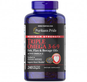 Омега 3-6-9 Puritan's Pride Triple Omega 3-6-9 Softgels 240 капсул