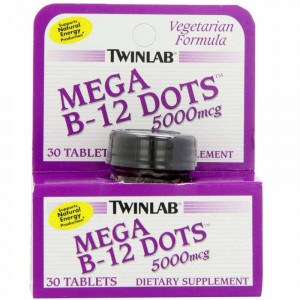 Витамин B12 Twinlab B-12 Mega Dots 5000 мкг 30 таблеток