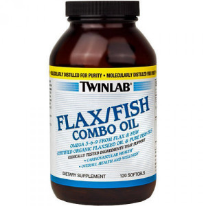 Комбо льняного масла и рыбьего жира Twinlab Flax Fish Combo Oil 120 капсул