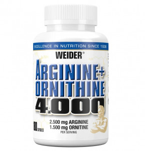 Аргинин и орнитин Weider Arginine + Ornithine 4000 180 капсул